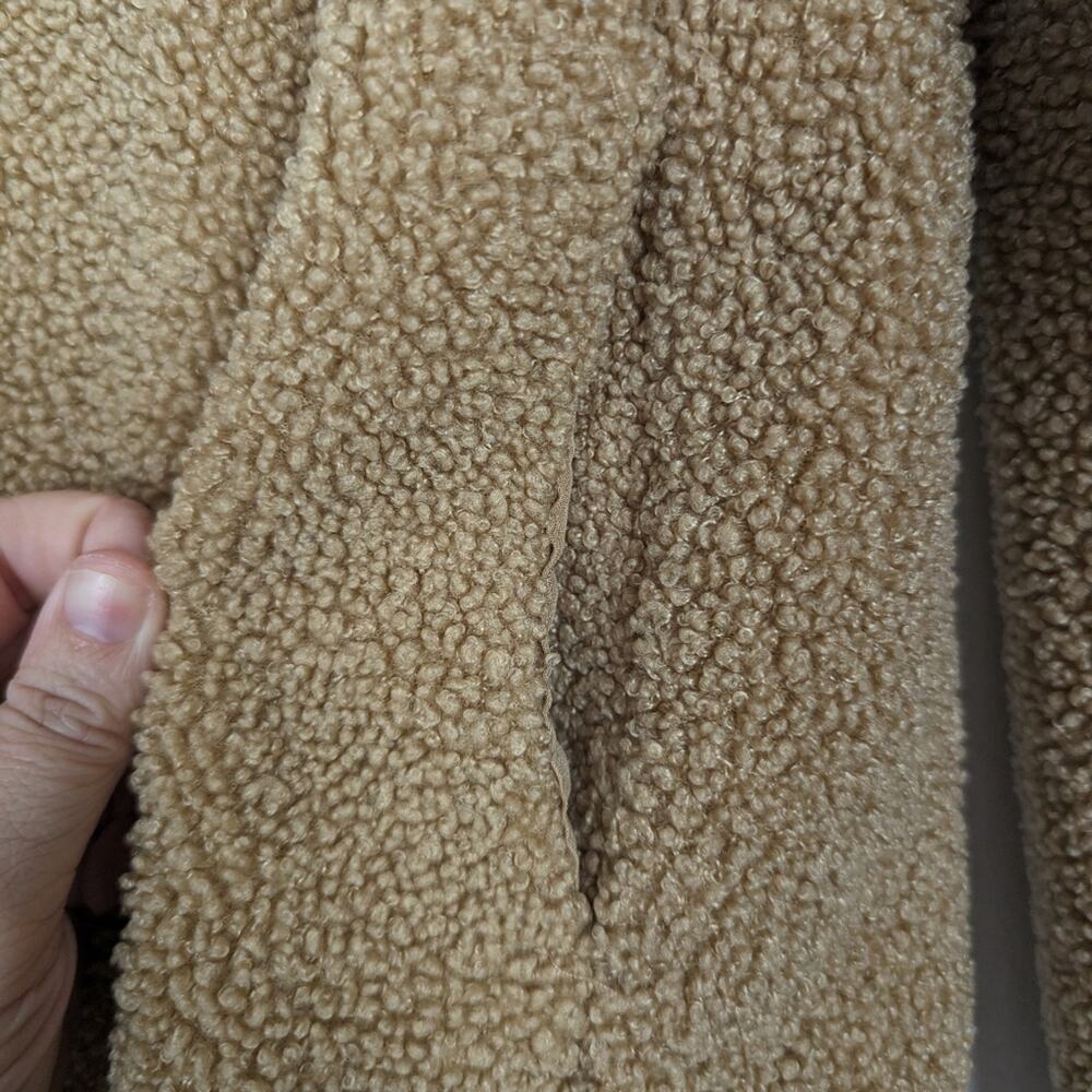 Joie Camel Button Up Sherpa Fuzzy Jacket Size S - image 5